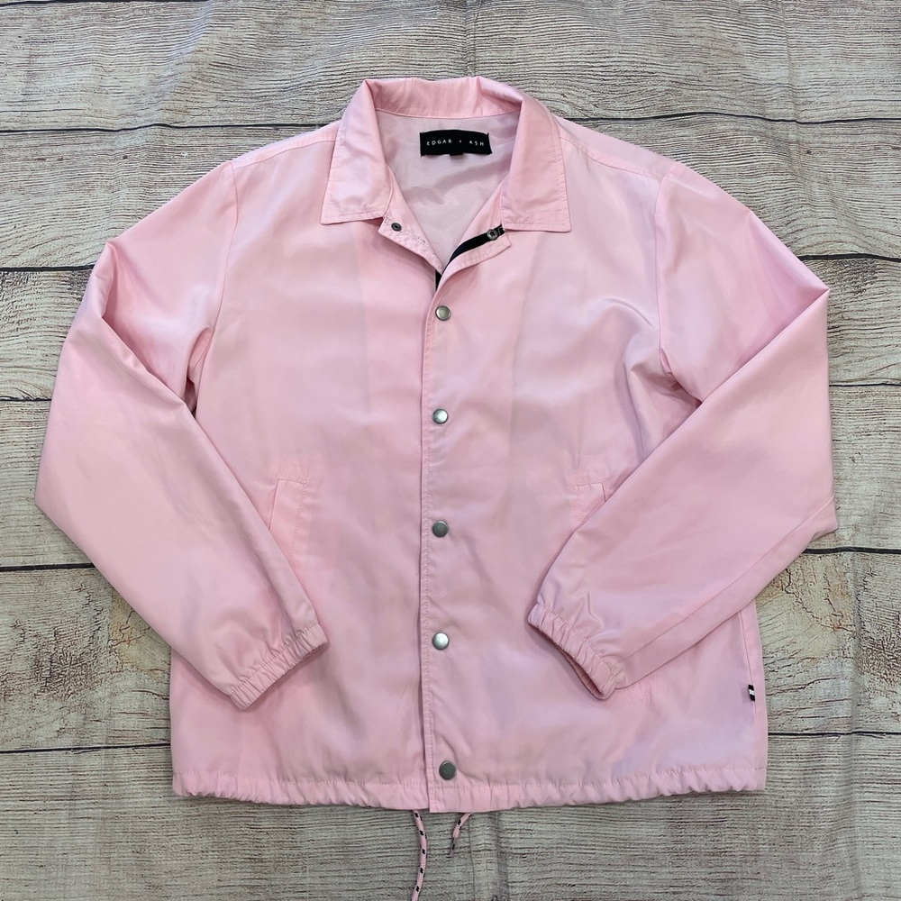 😍 Edgar+Ash light pink collard jacket snaps down the front to close size Medium
